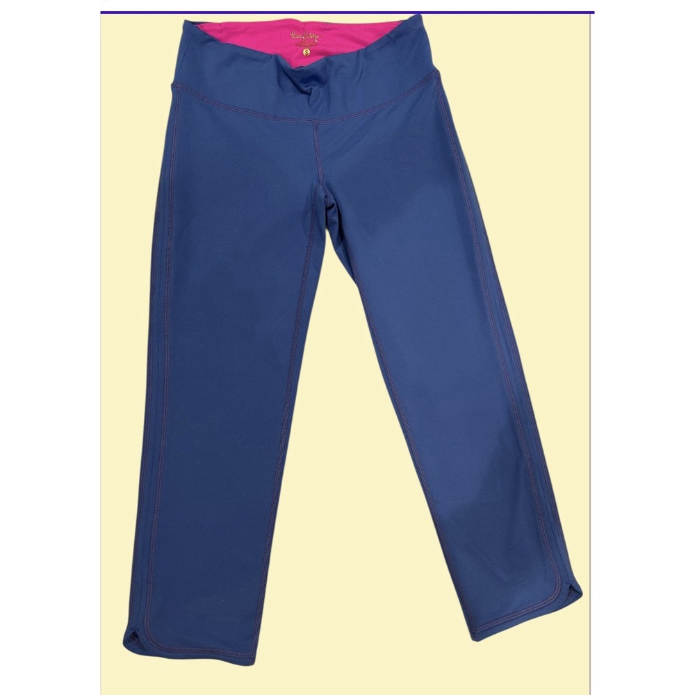 Lilly Pulitzer Leggings Womens Small Purple UPF 50 Weekender Cropped Tropical‎